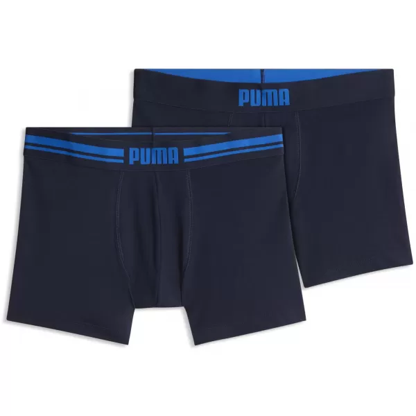  Boxeri pentru bărbați PUMA MEN EVERYDAY PLACED LOGO BOXER 2P 93847619 ALBASTRU MARIN 