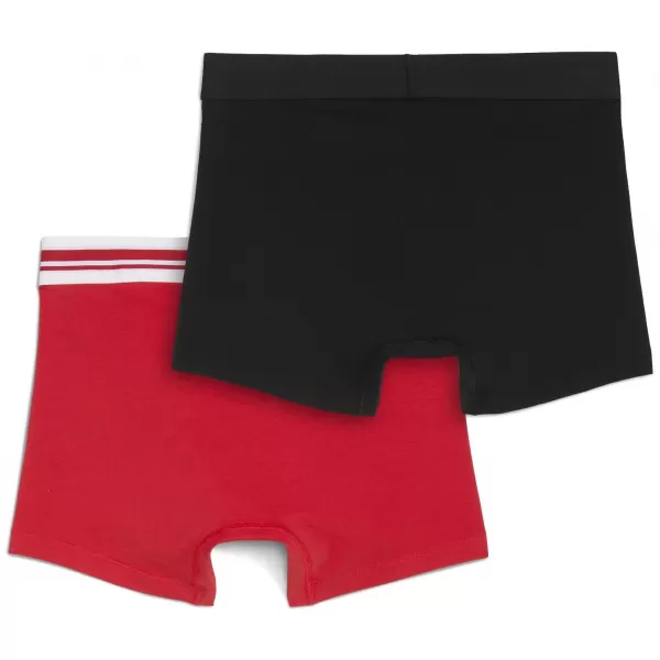  Boxeri pentru bărbați PUMA MEN EVERYDAY PLACED LOGO BOXER 2P 93847605 ROȘU/NEGRU 