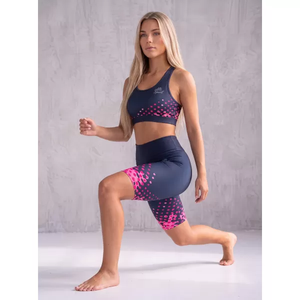  Jambiere premium pentru genunchi pentru femei (marimi noi) ALTISPORT VOJ/ALW109LEG06 ROZ-NEGRU 