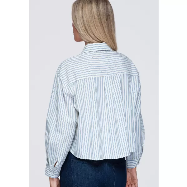  Cămașă de damă OMBRE OW-SH-E0069 ALBASTRU 