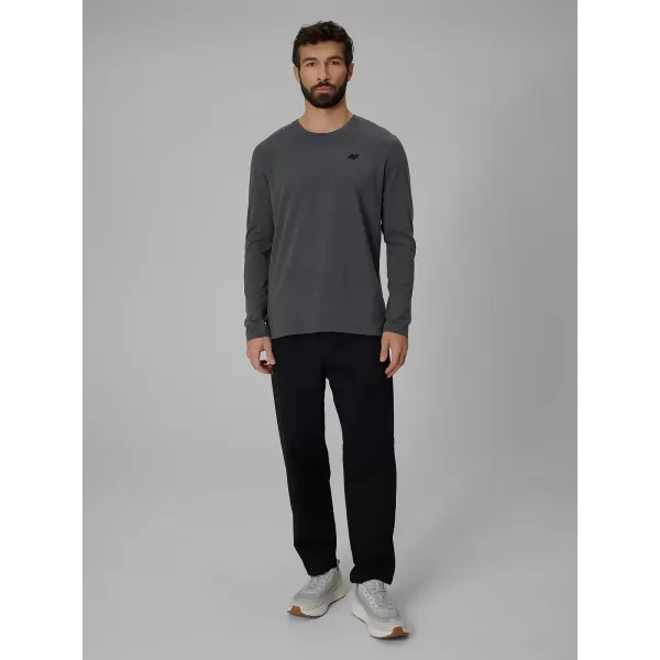  Tricou pentru bărbați cu mâneci lungi 4F WMM00TLONM611 MELANGE GRI ÎNCHIS 