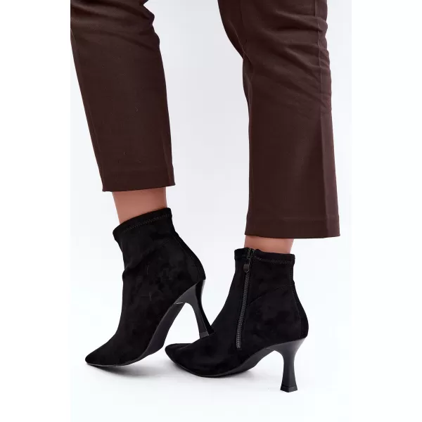  Botine de dama BOTO 7107 NEGRU MAT 