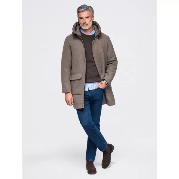  Parka pentru bărbați OMBRE OM-COWC-0161 CENUȘIU 