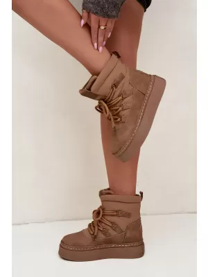 Oameni de zăpadă pentru femei BIG STAR SHOES UU274190 MARO/BEJ