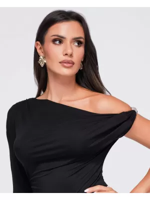 Tricou de damă OMBRE OW-TS-E0075 NEGRU