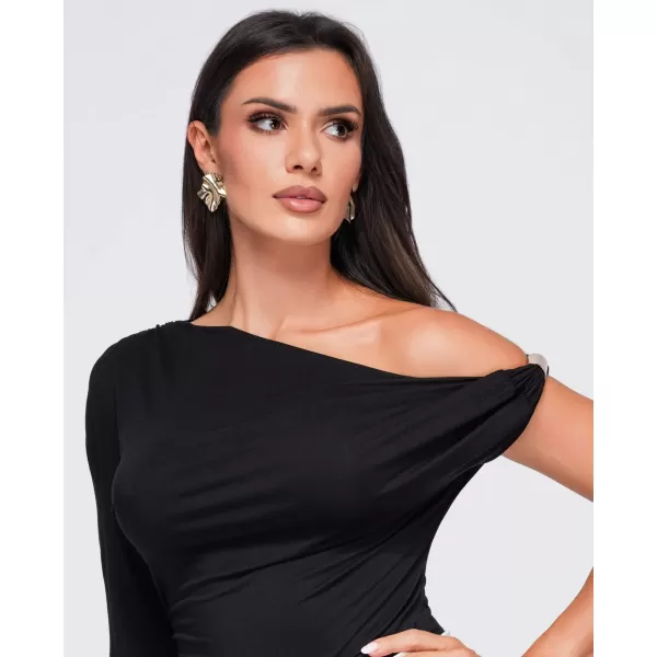  Tricou de damă OMBRE OW-TS-E0075 NEGRU 