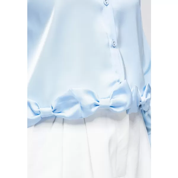  Cămașă de damă OMBRE OW-SH-E0059 ALBASTRU 