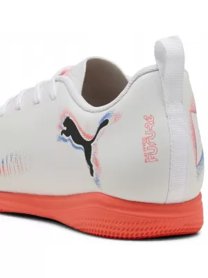 Pantofi de interior pentru copii PUMA FUTURE 8 PLAY IT JR 108627-01 ALB/NEGRU/ROȘU STRĂLUCITOR