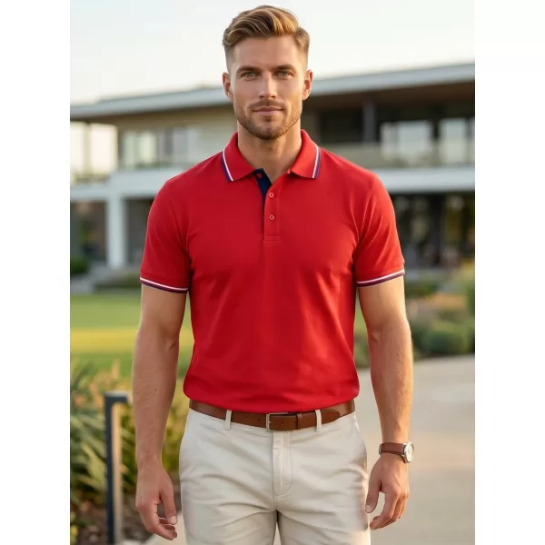  Tricou pentru bărbați cu guler MALFINI FOCUS 232 ROŞU 