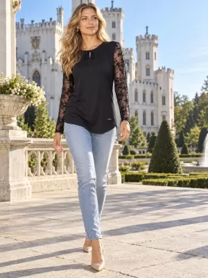 Tricou de damă ALTISPORT IVOREY NEGRU