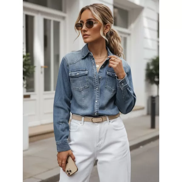  Cămașă de damă DSTREET DY0491 ALBASTRU 