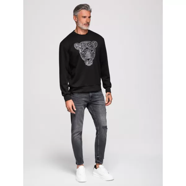  Hanorac pentru bărbați OMBRE OM-SSNZ-0273 NEGRU 