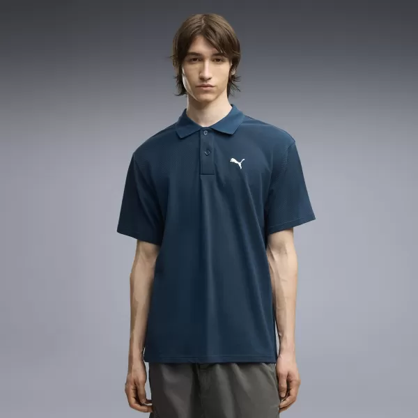  Tricou pentru bărbați cu guler PUMA WARDROBE ESS PIQUE RELAXED POLO 62965736 BENZINĂ DE LA MIEZUL NOPȚII 
