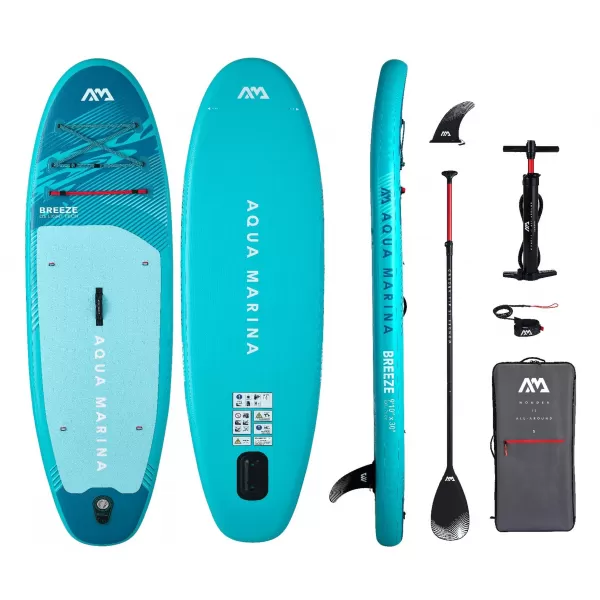  Placă cu vâsle AQUA MARINA Breeze 910 COPAC DE ARGINT 
