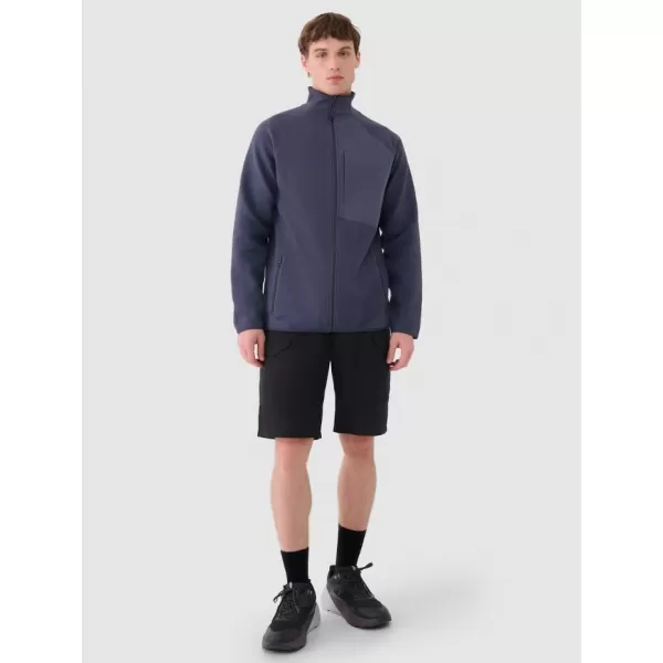  Hanorac pentru bărbați din fleece 4F WAW25TFLEM357 DENIM 