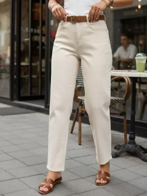 Pantaloni de dama DSTREET UY3057 ECRU
