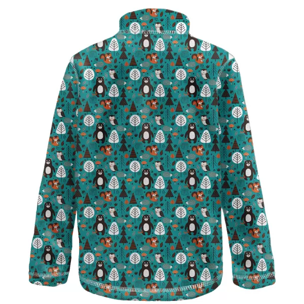  Hanorac fleece pentru copii WAMU MEDVĚDI TURCOAZ 