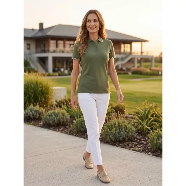  Tricou de damă cu guler MALFINI FOCUS 233 KAKI 