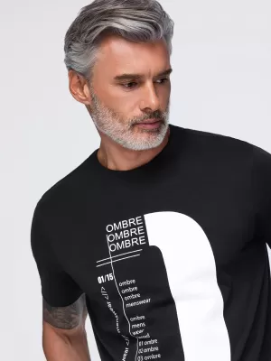 Tricou pentru bărbați OMBRE OM-TSPT-0299 NEGRU
