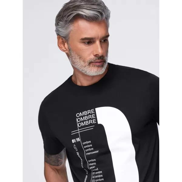  Tricou pentru bărbați OMBRE OM-TSPT-0299 NEGRU 