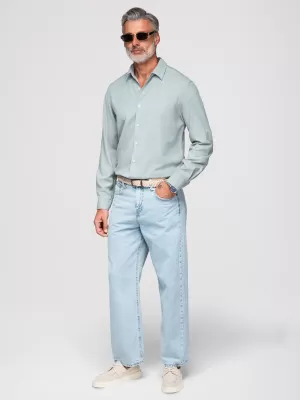 Cămașă pentru bărbați OMBRE OM-SHCS-0190 VERDE PASTEL