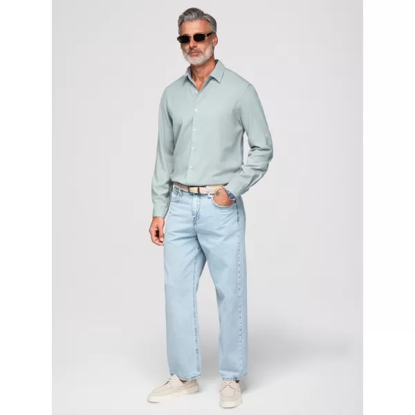  Cămașă pentru bărbați OMBRE OM-SHCS-0190 VERDE PASTEL 