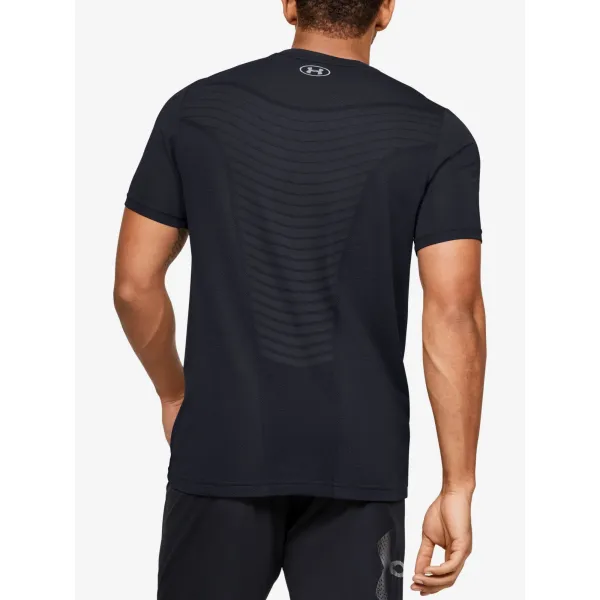  Tricou fără cusături pentru bărbați UNDER ARMOUR SEAMLESS WAVE SS 1351450-001 NEGRU 