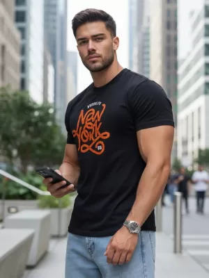 Tricou pentru bărbați DSTREET RX5368 NEGRU