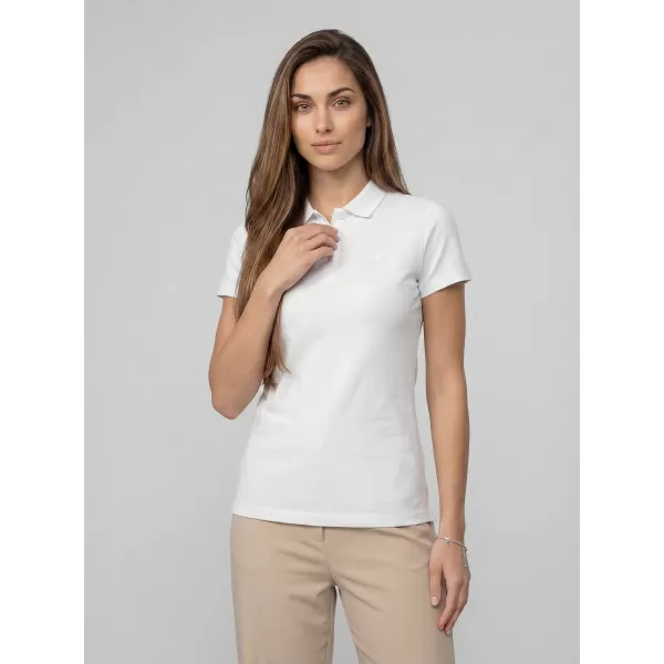  Tricou de damă cu guler 4F WMM00TPTSF0768 ALB 