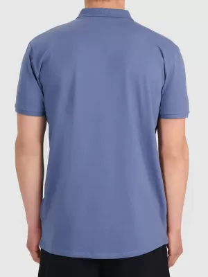 Tricou pentru bărbați cu guler 4F WMM00TPTSM0770 DENIM
