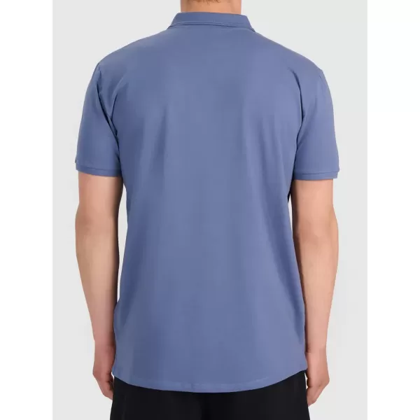  Tricou pentru bărbați cu guler 4F WMM00TPTSM0770 DENIM 