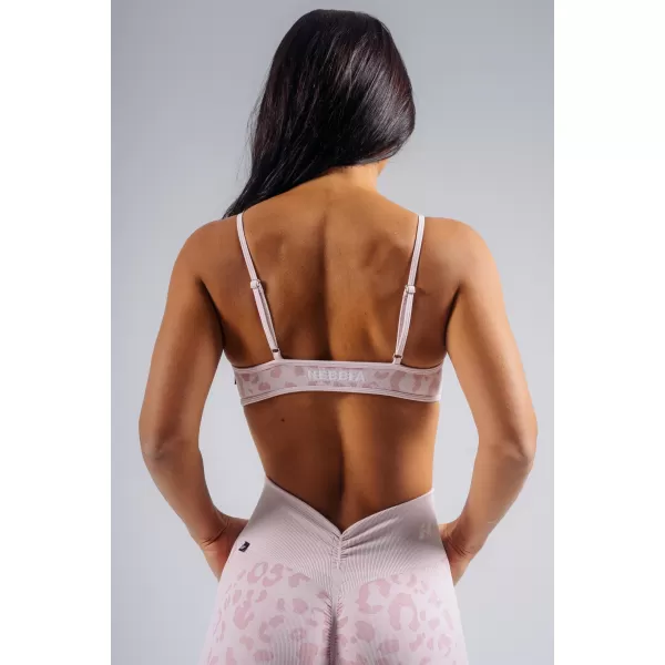  Sutien sport cu suport mediu cu imprimeu leopard NEBBIA PRIMAL 854 LEOPARD ROZ 
