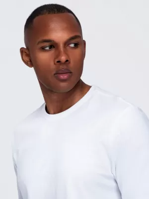 Tricou pentru bărbați OMBRE OM-LSBL-0142 ALB