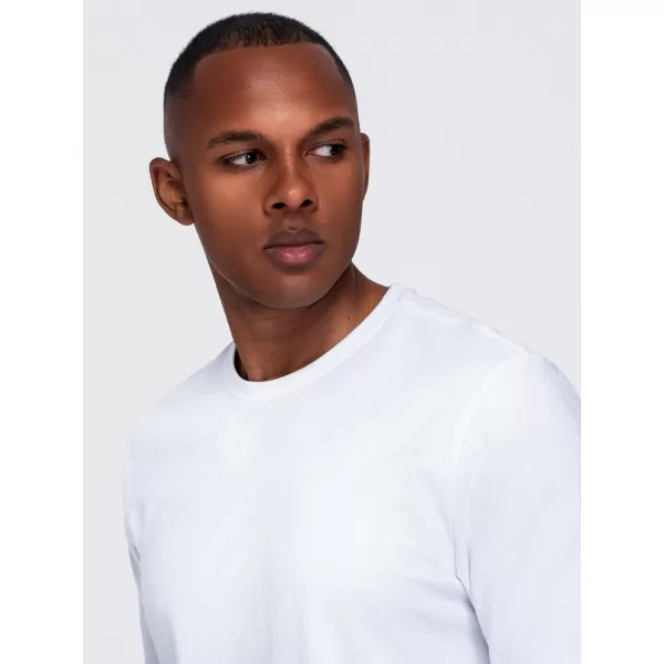  Tricou pentru bărbați OMBRE OM-LSBL-0142 ALB 