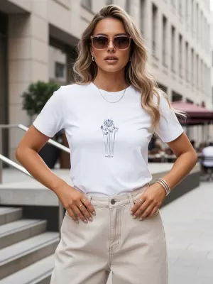Tricou pentru femei DSTREET NX8006RY-WH ALB