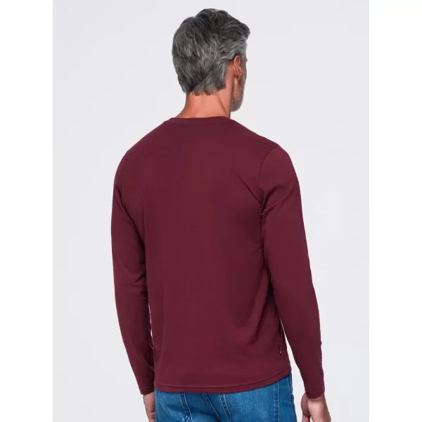  Tricou pentru bărbați OMBRE OM-LSBL-0143 BURGUNDIA 