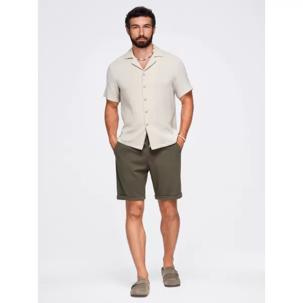  Pantaloni scurți pentru bărbați OMBRE OM-SRCS-0206 VERDE MĂSLINIU 