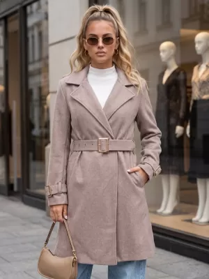 Palton de damă DSTREET NY0787 BEJ