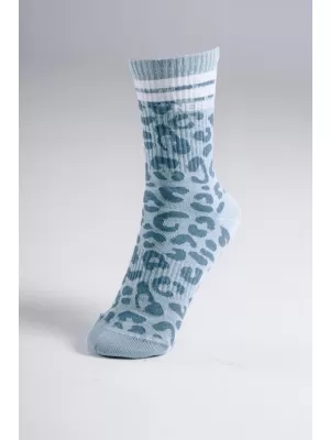 Șosete crew cu imprimeu leopard NEBBIA PRIMAL 106 LEOPARD ALBASTRU