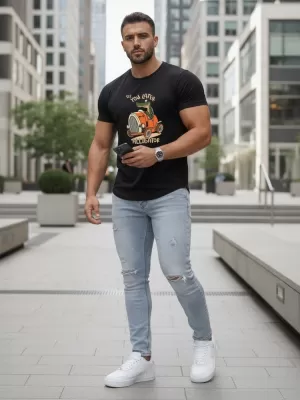 Tricou pentru bărbați DSTREET NX5083R-BK NEGRU
