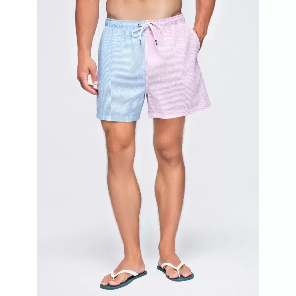  Pantaloni scurți pentru bărbați OMBRE OM-SRSS-0215 ALBASTRU SI ROZ 