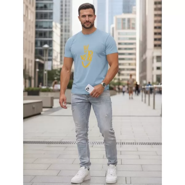  Tricou pentru bărbați DSTREET NX0138R-SK ALBASTRU DESCHIS 