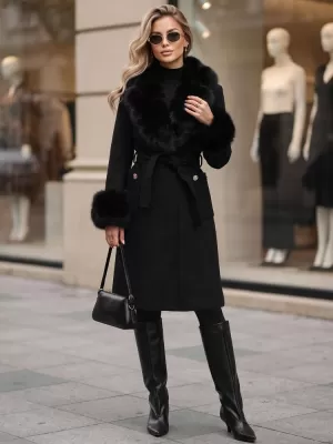 Palton de damă DSTREET TY6074 NEGRU