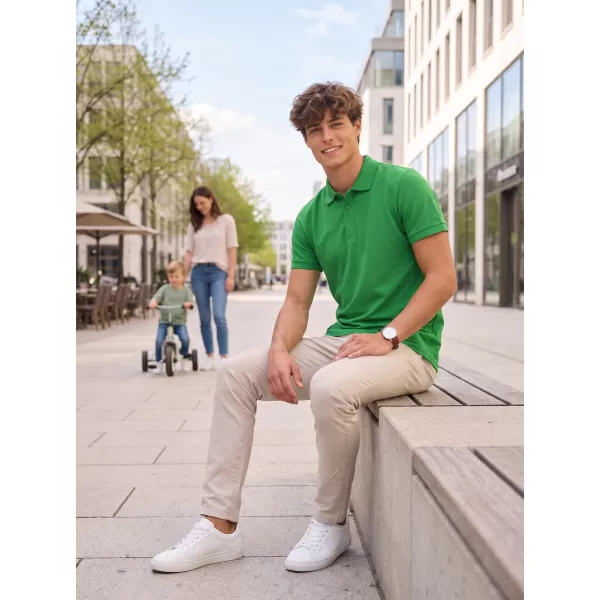  Tricou pentru bărbați cu guler ALTISPORT NP/ALMST90601 VERDE KELLY 
