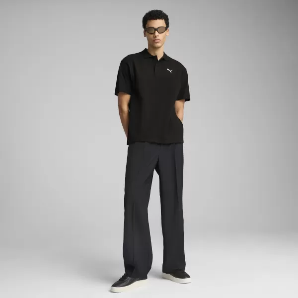  Tricou pentru bărbați cu guler PUMA WARDROBE ESS PIQUE RELAXED POLO 62965701 PUMA NEGRU 
