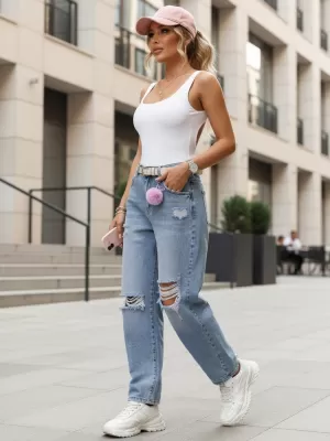 Pantaloni de dama DSTREET UY2984 ALBASTRU