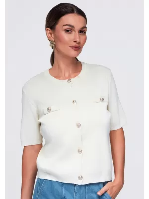 Bluza de dama OMBRE OW-TS-E0084 BEJ