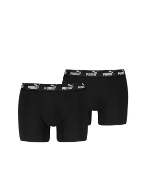 Boxeri pentru bărbați PUMA ELEMENTS MEN BASIC BOXERS 2P 93875309 NEGRU