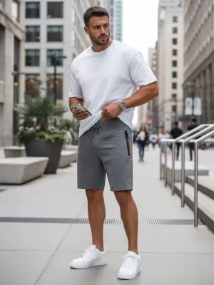 Pantaloni scurți pentru bărbați DSTREET SX2276 GRI ÎNCHIS