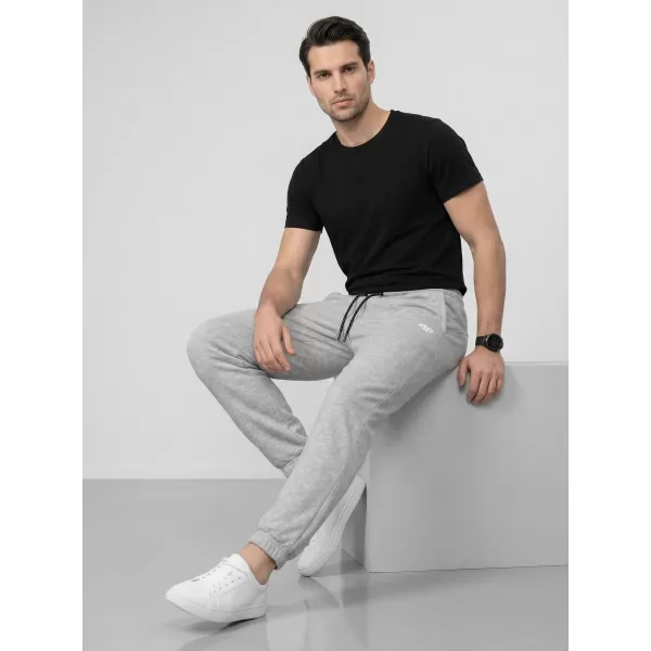  Pantaloni pentru bărbați 4F WMM00TTROM1673 MELANGE GRI DESCHIS RECE 
